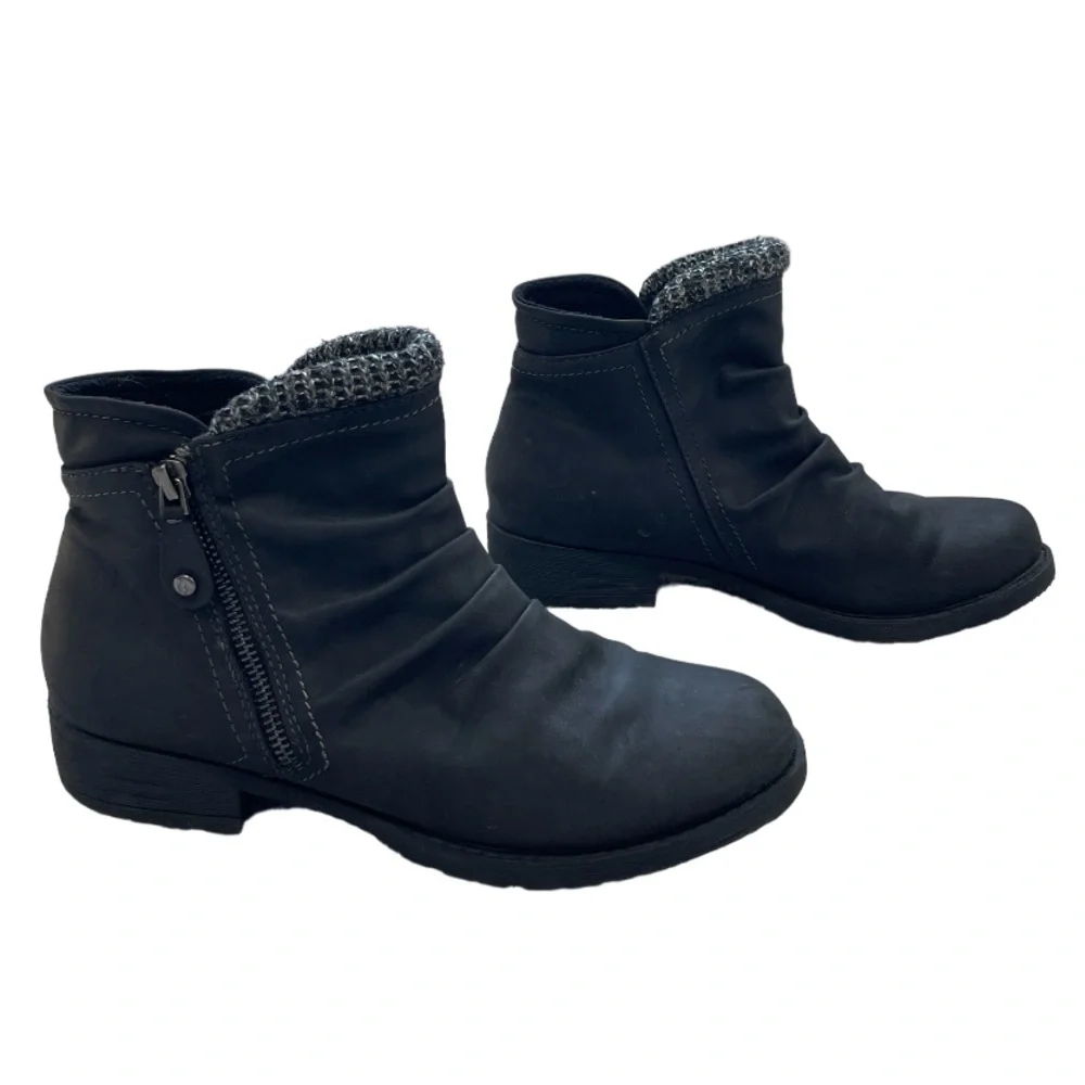 Sporto Honor Water Resistant Snow Boots Black Sweater Cuff Booties Size 8.5
